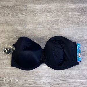 NWT Vanity Fair Women's Beauty Back Smoothing Strapless Bra Black 42D